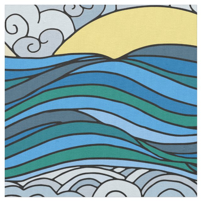 Sun-Himmel und das Meer Stoff (Nahaufnahme)