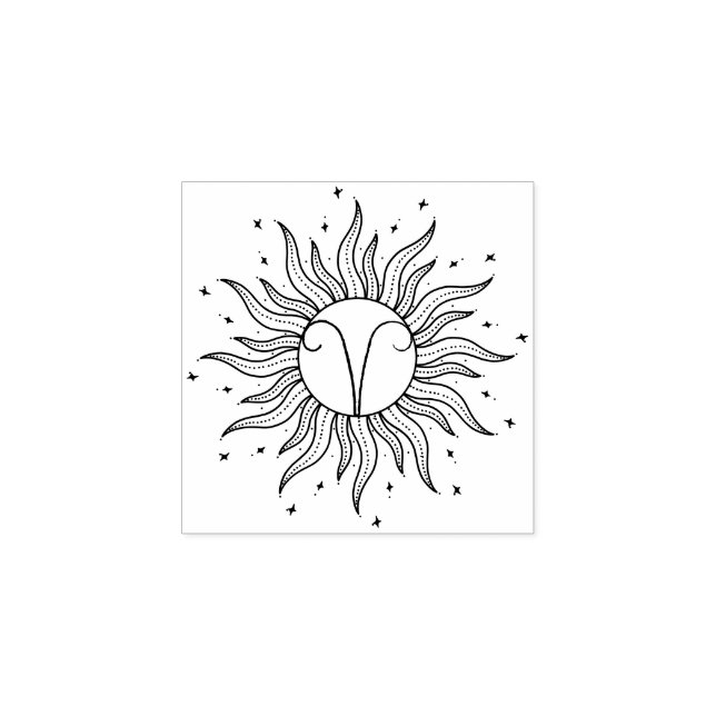 Sun Horoscope Aries Gummistempel (Prägung)