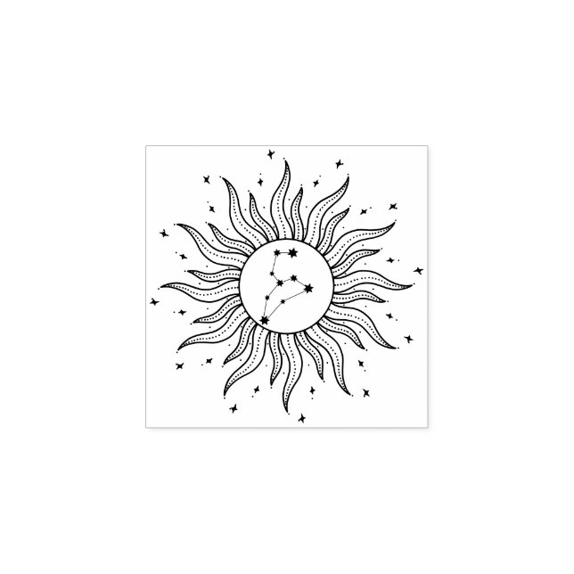 Sun Horoscope Leo Sign Gummistempel (Prägung)