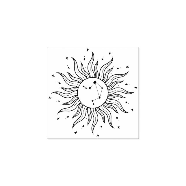 Sun Horoscope Libra | Zodiac Sign Astrology Gummistempel (Prägung)