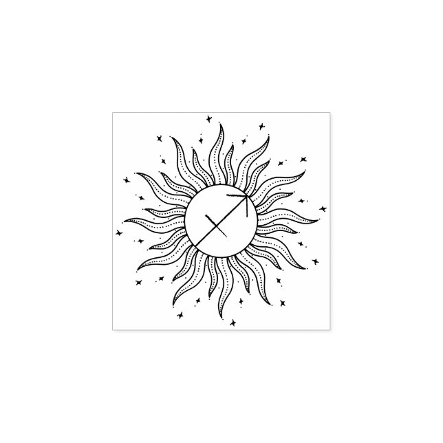 Sun Horoscope Sagittarius Gummistempel (Prägung)