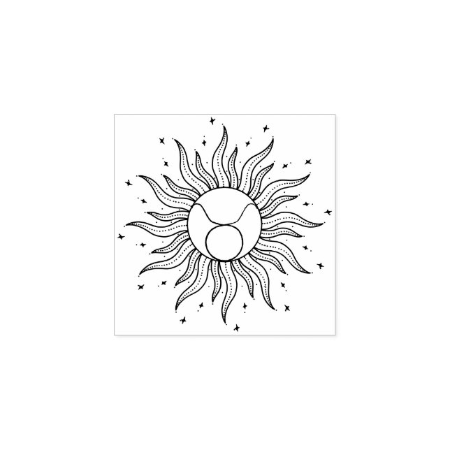Sun Horoscope Taurus Gummistempel (Prägung)