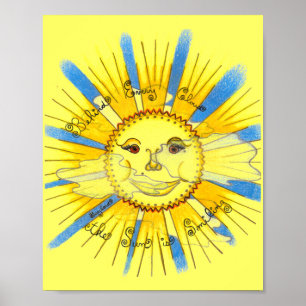 Sun in den Wolken - 8" x 10" Druck Poster