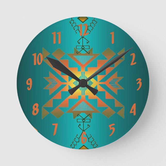 Sun In Winter Blanket Pattern Wallclock Runde Wanduhr (Vorderseite)