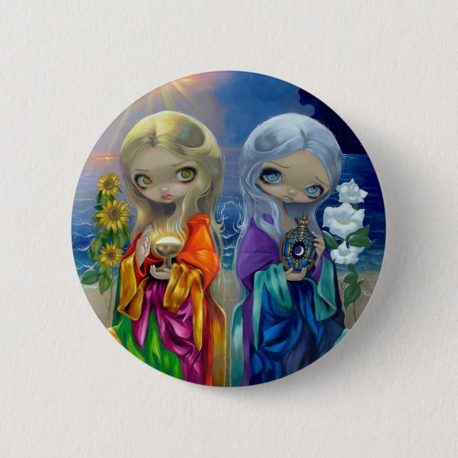 "Sun-Kind und Mond-Kinder" Knopf Button (Vorderseite)