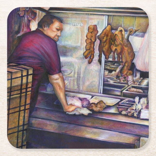 Sun Kissed Chicken, Singapur Rechteckiger Pappuntersetzer (Vorderseite)
