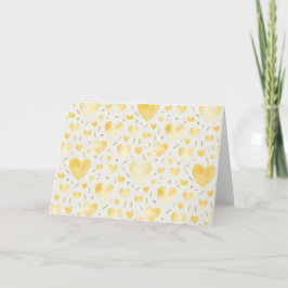 Sun-Kissed Citrine Watercolor Hearts Karte