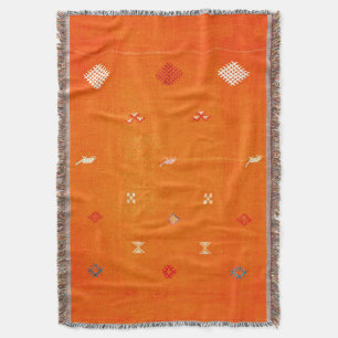 Sun-Kissed Comfort: Orange Boho marokkanisch Decke