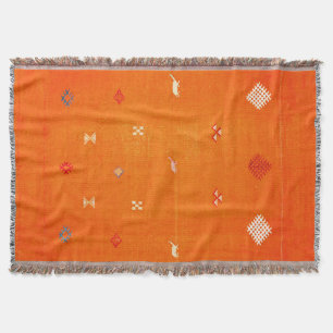 Sun-Kissed Comfort: Orange Boho marokkanisch Decke