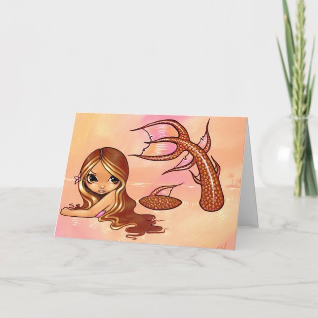 "Sun Kissed Mermaid"-Grußkarte Karte (Vorderseite)