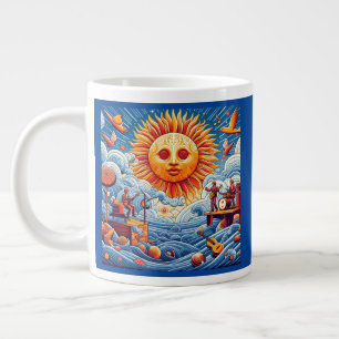 Sun-Kissed Ocean Jam: Festival Moon and Stars Jumbo-Tasse