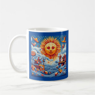 Sun-Kissed Ocean Jam: Festival Moon and Stars Kaffeetasse