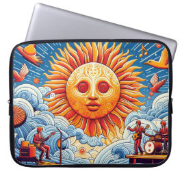 Sun-Kissed Ocean Jam: Festival Moon and Stars Laptopschutzhülle
