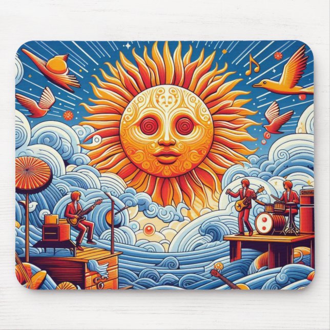 Sun-Kissed Ocean Jam: Festival Moon and Stars Mousepad (Vorne)