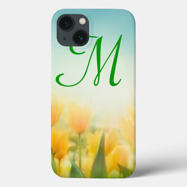 Sun Kissed Yellow Tulips Monogram IPAD Case (Rückseite)