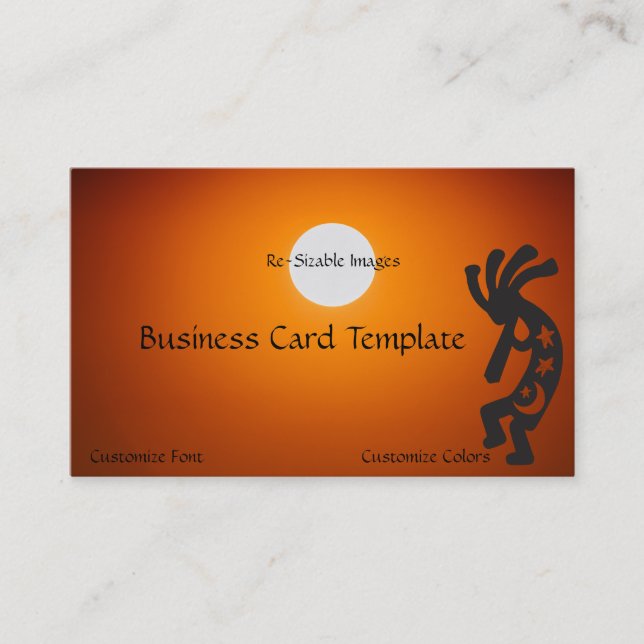 Sun Kokopelli Business Card Visitenkarte (Vorderseite)