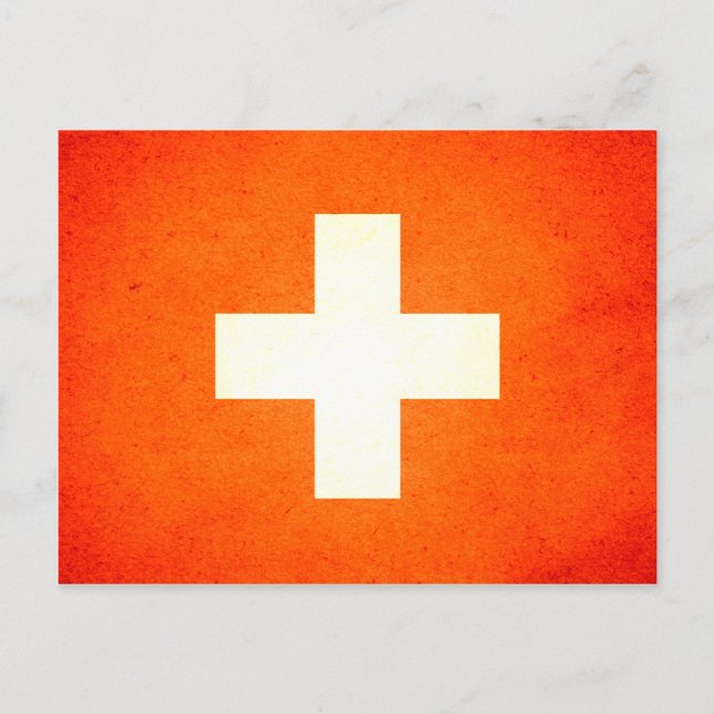 Sun küss Switzerland Flag Postkarte (Vorderseite)