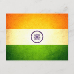 Sun küsste die indische Flagge Postkarte
