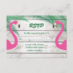 Sun küsste Flamingo-Hochzeit UAWG RSVP Karte