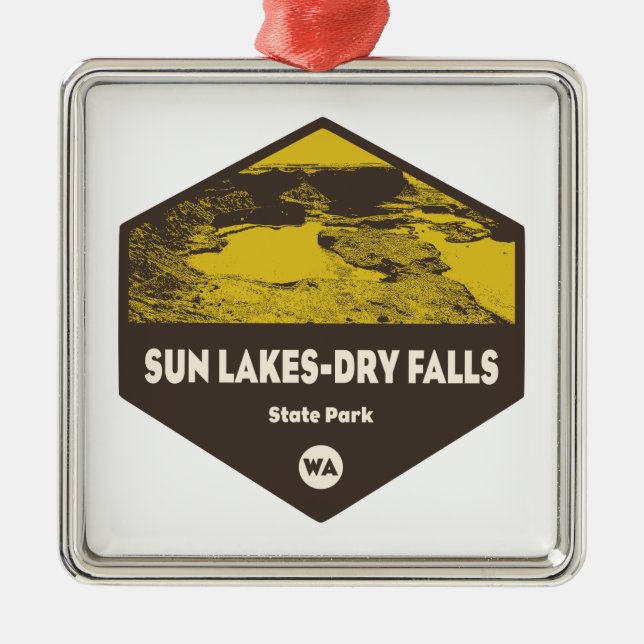 Sun Lakes/Dry Falls Staat Park Washington Ornament Aus Metall (Vorne)