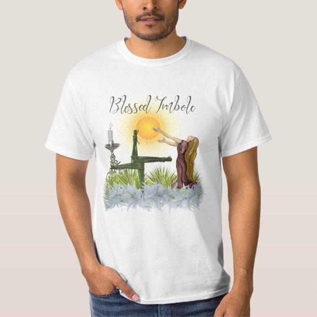 Sun Light Brigid's Cross Imbolc Celtic Wicca T-Shirt (Vorderseite)