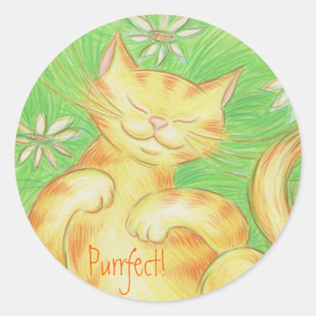 Sun Lover 'Purfect' Aufkleber rund! (Vorderseite)