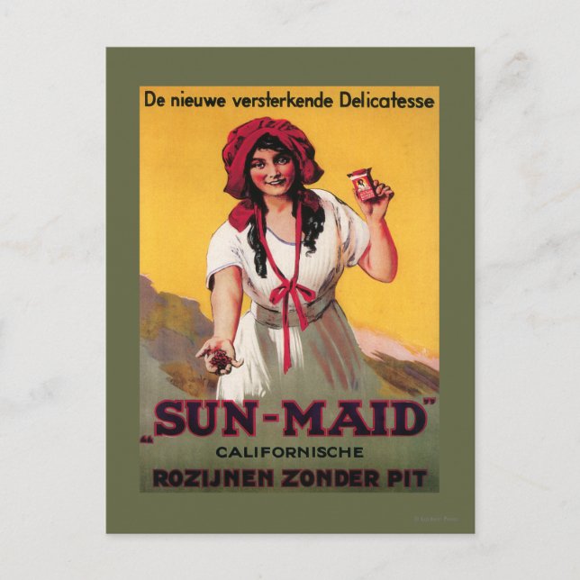 Sun Maid California Raisin Poster Postkarte (Vorderseite)