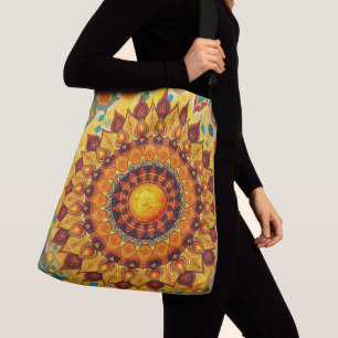 Sun Mandala - Crossbody Bag, Tote Bag Tragetaschen Mit Langen Trägern