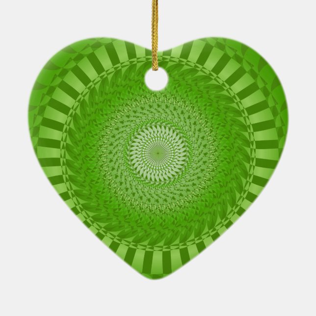 Sun Mandala green Keramikornament (Hinten)