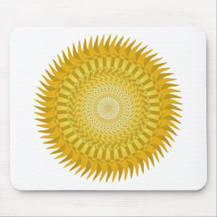 Sun Mandala in Gelb Mousepad