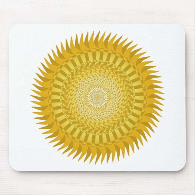 Sun Mandala in Gelb Mousepad (Vorne)