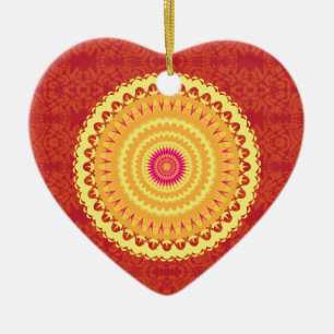Sun-Mandala Keramik Ornament