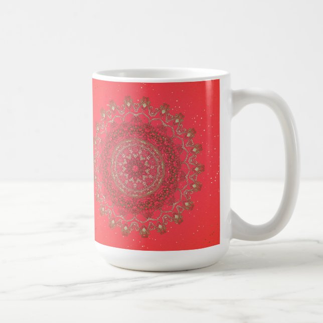 Sun Mandala - Mug de café, Coupe (Droite)
