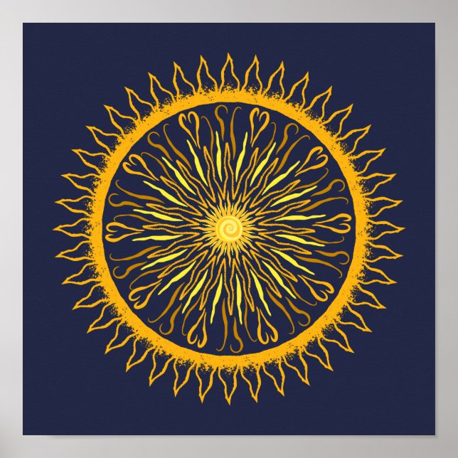 Sun Mandala Print Poster (Vorne)