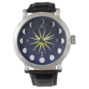 Sun, Mond-Phasen u. Sterne Armbanduhr