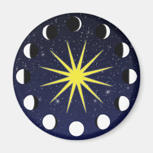 Sun, Mond-Phasen u. Sterne Magnet