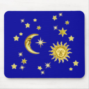Sun, Mond u. Sterne Mousepad