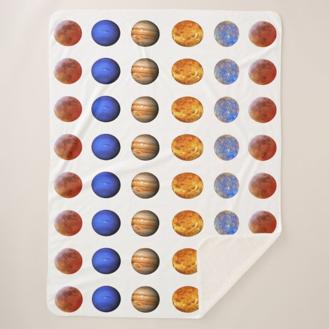 Sun, Moon and Stars Fleece Blanket 60"x 80" Sherpadecke (Vorderseite)