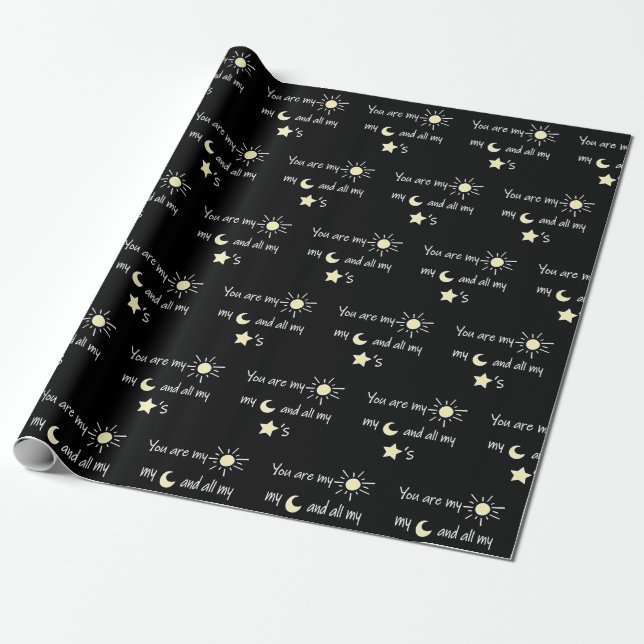 Sun-Moon-and-Stars- Geschenkpapier (Ungerollt)