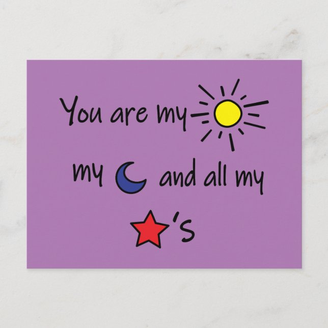 Sun-Moon-and-Stars- Postkarte (Vorderseite)