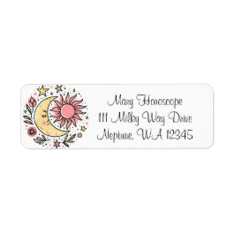 Sun Moon Blumenrosa Gelb Zodiac Astrologisch