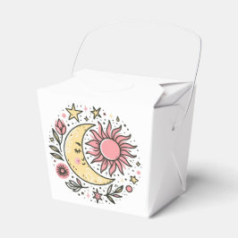 Sun Moon Blumenrosa Gelb Zodiac Astrologisch Geschenkschachtel