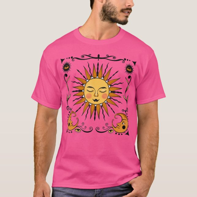Sun Moon Galactic Space Energy Vibration Astronomi T-Shirt (Vorderseite)