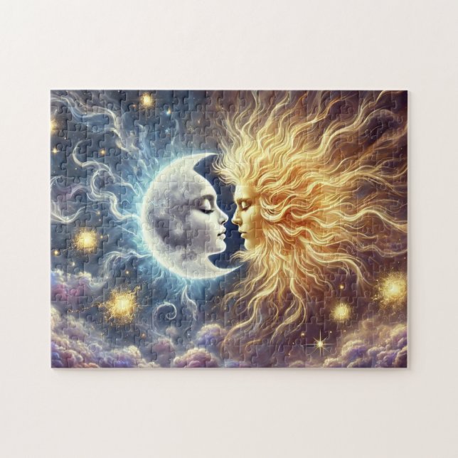 Sun & Moon Lovers Celestial Soulmates Art (Horizontal)