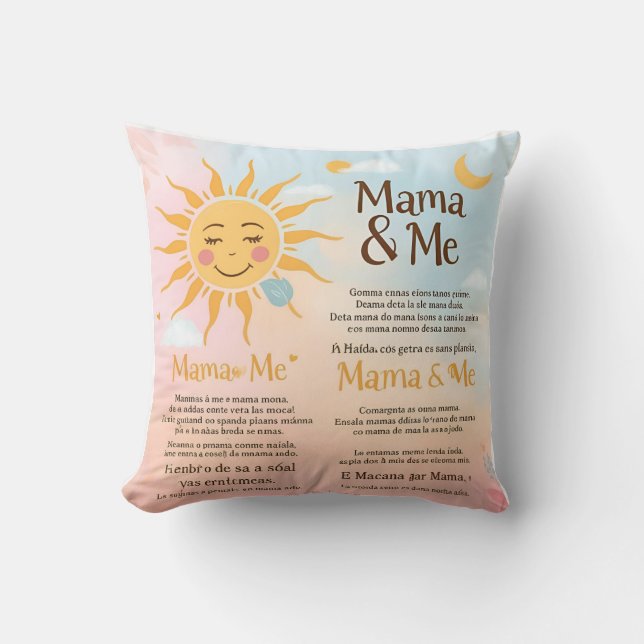 Sun & Moon Mama & Me: Zweisprachige Liebe für "Lit Kissen (Vorderseite)