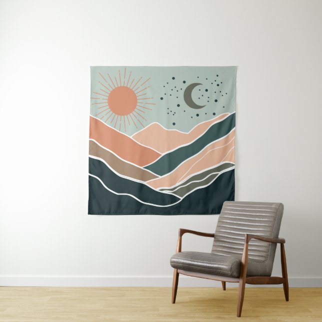 Sun & Moon Mountains Wandteppich (Beispiel)