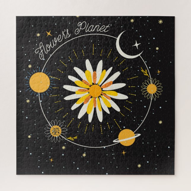 Sun Moon Planets: Graphic Floral Art (Vertikal)