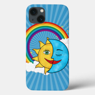 Sun Moon Rainboow Celestial Thema iPhone 13 Hülle