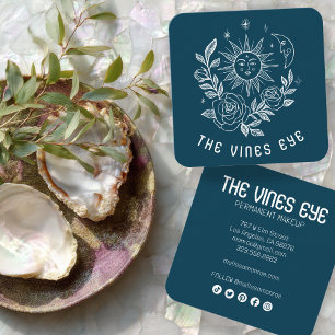 Sun Moon & Rose Magical Boho CUSTOM Social Media Quadratische Visitenkarte