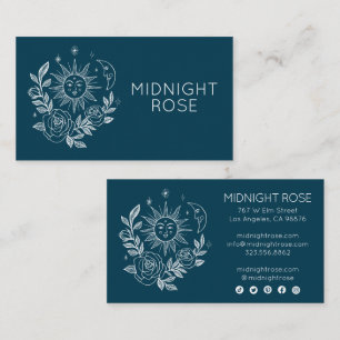 Sun Moon & Rose Magischer Boho farbenfroher CUSTOM Visitenkarte